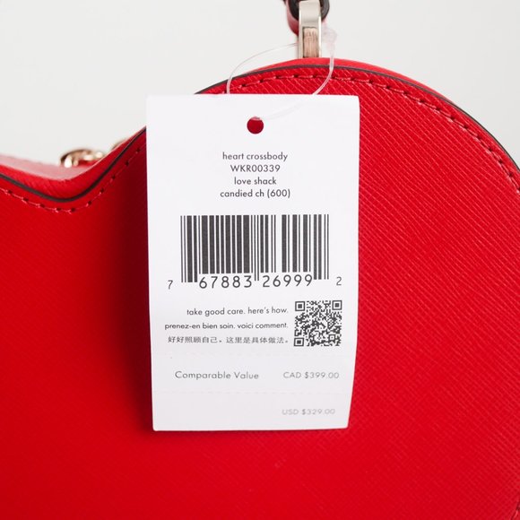 NWT Kate Spade New York Love Shack Heart Crossbody in Candied Cherry - Picture 7 of 14